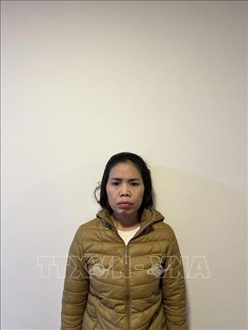 Bị can Nguyễn Thị Hằng, sinh năm 1977; nơi ở hiện nay: xã Tam Phúc, huyện Vĩnh Tường, Vĩnh Phúc; nghề nghiệp: Phó Tổng giám đốc Công ty CP Tập đoàn Phúc Sơn. Ảnh: TTXVN phát

