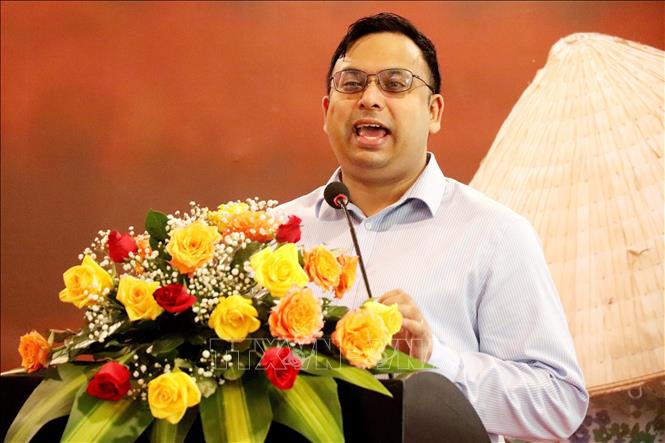 Ông Dominic Balasuriya, Lãnh sự kinh tế, Lãnh sự quán Australia tại Việt Nam, phát biểu tại Chương trình. Ảnh: Thu Hiền - TTXVN
