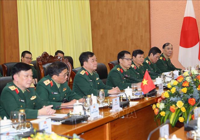 Vietnam's Deputy Defense Minister Senior Lieutenant General Hoang Xuan Chien and the Vietnamese delegation at the dialogue. VNA Photo: Trọng Đức