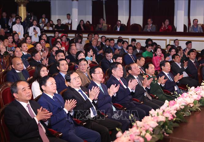 Chủ tịch nước Võ Văn Thưởng và các đại biểu dự buổi lễ. Ảnh: Thống Nhất – TTXVN
