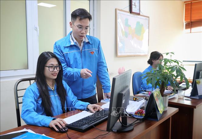 Trong ảnh: Các cấp bộ Đoàn tỉnh Bắc Giang luôn cập nhật, nâng cao kiến thức, kỹ năng, năng lực số để ứng dụng vào thực tế. Ảnh: Danh Lam -TTXVN