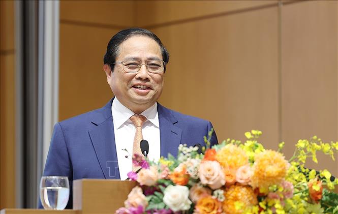Thủ tướng Phạm Minh Chính chủ trì Hội nghị triển khai nhiệm vụ điều hành chính sách tiền tệ năm 2024. Ảnh: Dương Giang-TTXVN
