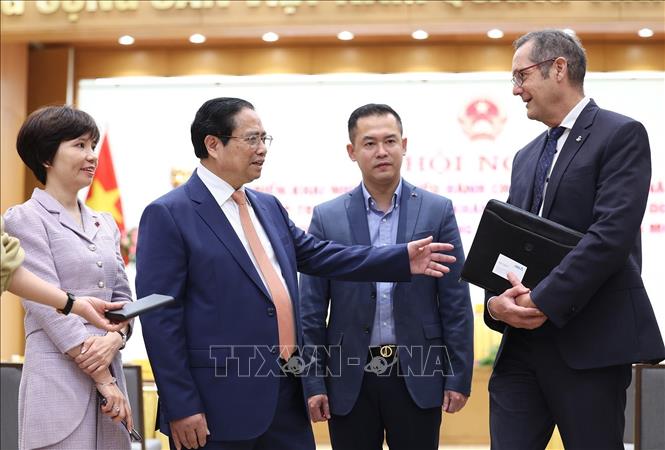 Thủ tướng Phạm Minh Chính với các đại biểu dự hội nghị. Ảnh: Dương Giang-TTXVN