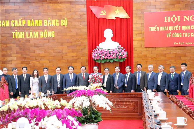 Ban Nội chính Trung ương chia tay đồng chí Nguyễn Thái Học về nhận nhiệm vụ Quyền Bí thư Tỉnh ủy Lâm Đồng. Ảnh: Chu Quốc Hùng - TTXVN