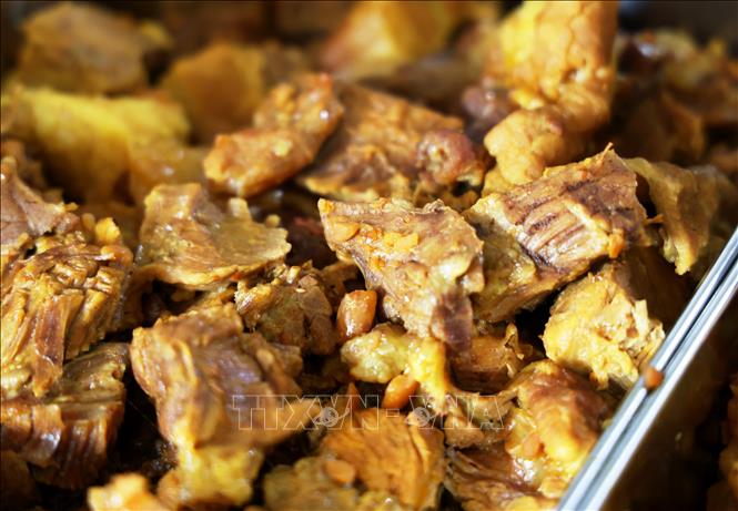 Stewed beef cuts are tender and rich in satay flavour. VNA Photo: Hồng Đạt
