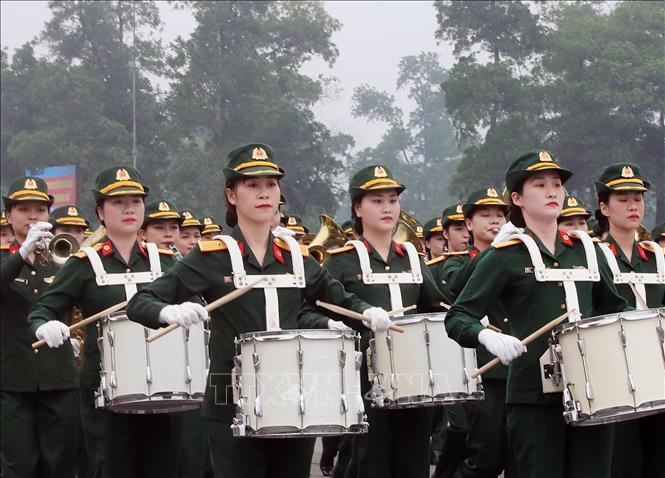 Armed forces take part in the rehearsal. VNA Photo: Trọng Đức
