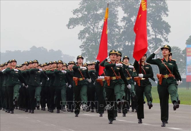Armed forces take part in the rehearsal. VNA Photo: Trọng Đức