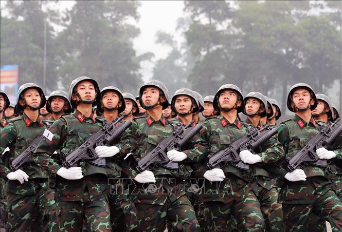 Armed forces take part in the rehearsal. VNA Photo: Trọng Đức