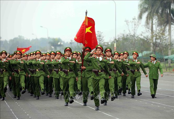 Những cán bộ, chiến sỹ tham gia vào các khối diễu binh, diễu hành trong lễ kỷ niệm đã được đơn vị tuyển chọn kỹ lưỡng. Ảnh: Phạm Kiên - TTXVN