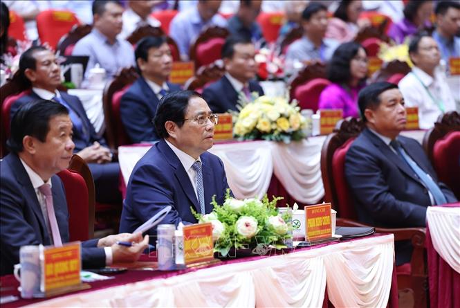 Prime Minister Pham Minh Chinh attends the conference. VNA Photo: Dương Giang