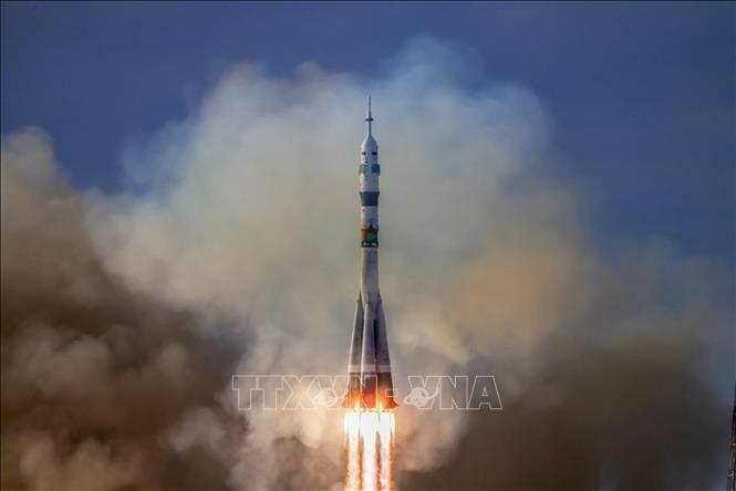 Tàu vũ trụ Soyuz của Nga chở theo 3 phi hành gia được phóng từ sân bay vũ trụ Baikonur ở Kazakhstan ngày 23/3/2024. Ảnh: AFP/TTXVN