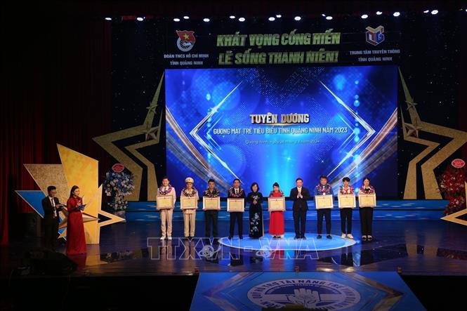 Năm 2023, Quảng Ninh có 9 gương mặt trẻ tiêu biểu được tuyên dương. Ảnh: Thanh Vân-TTXVN 