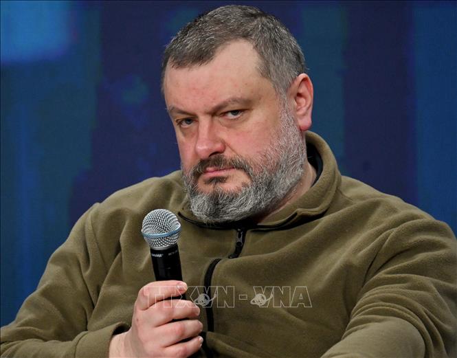 Người đứng đầu Cơ quan tình báo đối ngoại Ukraine, ông Oleksandr Lytvynenko, dự một diễn đàn tại Kiev, ngày 25/2/2024. Ảnh: AFP/TTXVN
