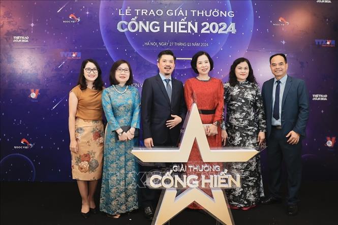 Tổng giám đốc TTXVN Vũ Việt Trang và đại biểu tham dự Lễ trao giải. Ảnh: Minh Quyết - TTXVN