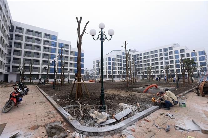 A underway social housing project in Dong Van 4 IP, the northern province of Ha Nam. VNA Photo: Tuấn Anh 