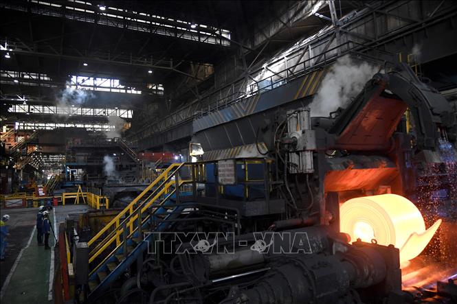 (Tư liệu) Một nhà máy sản xuất thép tại Port Talbot, Wales, Anh. Ảnh: AFP/TTXVN