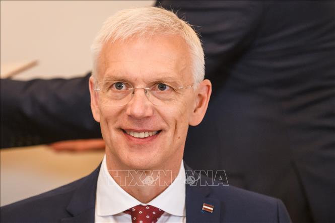 (Tư liệu) Ngoại trưởng Latvia Krisjanis Karins tại thủ đô Riga ngày 15/9/2023. Ảnh: AFP/TTXVN