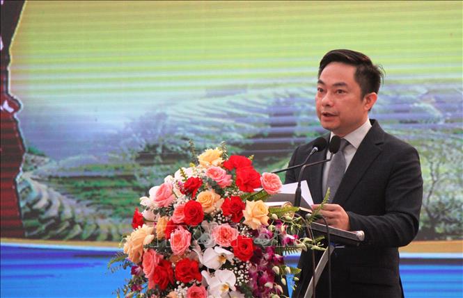 Ông Nguyễn Quốc Huy, Phó Cục trưởng Cục Văn hoá cơ sở, phát biểu tại lễ khai mạc. Ảnh: Phan Quân - TTXVN