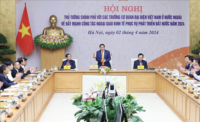 Thủ tướng Phạm Minh Chính chủ trì hội nghị. Ảnh: Dương Giang-TTXVN
