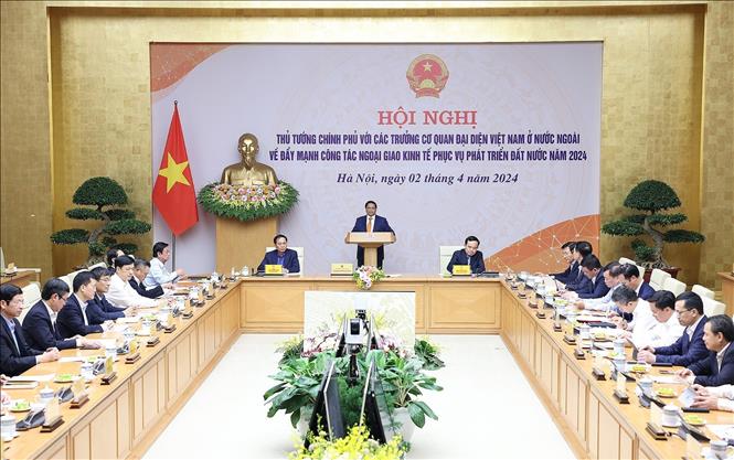 Thủ tướng Phạm Minh Chính chủ trì hội nghị. Ảnh: Dương Giang-TTXVN
