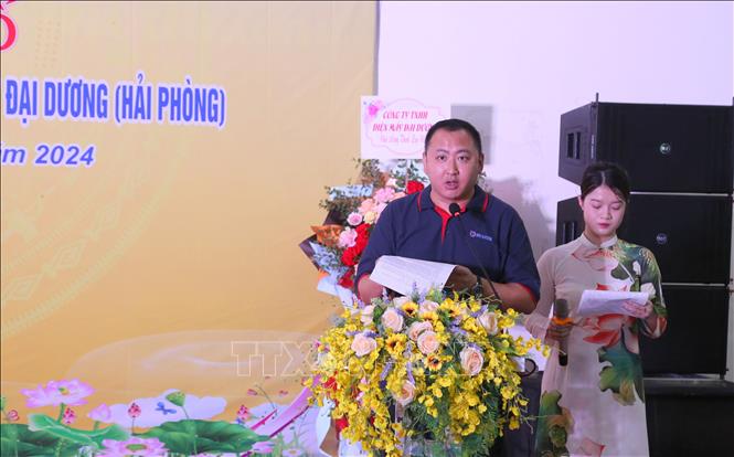 Ông Zhang Da, Tổng Giám đốc Công ty TNHH Điện máy Đại Dương phát biểu chúc mừng. Ảnh: Minh Thu-TTXVN