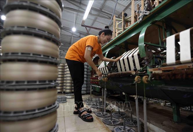 The silk spinning production chain at HuaLong Company Ltd in Lam Ha district, Lam Dong province. VNA Photo: Vũ Sinh