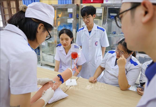 Theo dự báo của Bộ Y tế giai đoạn 2021-2030, cả nước cần bổ sung hơn 300.000 điều dưỡng viên nên đây là cơ hội việc làm người tốt nghiệp ngành điều dưỡng. Ảnh: Thanh Tùng - TTXVN 