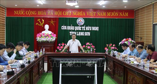 Phó Chủ tịch UBND tỉnh Lạng Sơn Đoàn Thanh Sơn phát biểu tại cuộc kiểm tra. Ảnh: Quang Duy - TTXVN