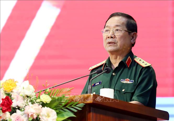 Thượng tướng Lê Huy Vịnh, Thứ trưởng Bộ Quốc phòng phát biểu. Ảnh: Trung Kiên - TTXVN