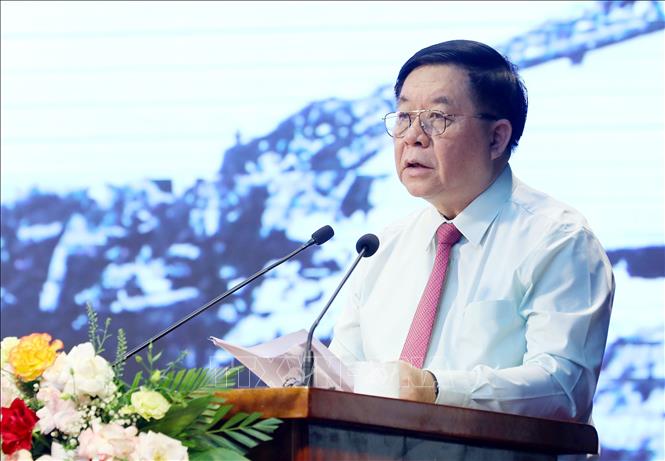 Đồng chí Nguyễn Trọng Nghĩa, Bí thư Trung ương Đảng, Trưởng Ban Tuyên giáo Trung ương phát biểu. Ảnh: Trung Kiên - TTXVN