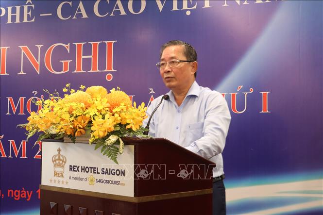 Ông Nguyễn Nam Hải, Chủ tịch Hiệp hội Cà phê – Cacao Việt Nam phát biểu tại hội nghị. Ảnh: Xuân Anh - TTXVN