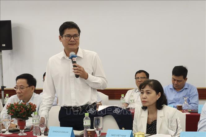Ông Lê Đức Huy, Tổng Giám đốc Công ty Simexco Đắk Lắk phát biểu tại hội nghị. Ảnh: Xuân Anh - TTXVN