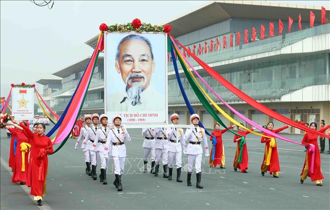 Lễ diễu binh, diễu hành các khối của lực lượng Cảnh sát cơ động. Ảnh: Phạm Kiên - TTXVN
