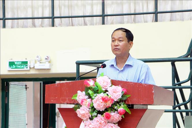 Phó Giám đốc Sở Văn hóa, Thể thao và Du lịch Cần Thơ Trương Công Quốc Việt phát biểu khai mạc Giải. Ảnh: Trung Kiên - TTXVN