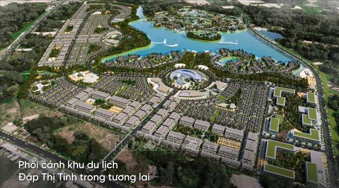 Phố cảnh Khu du lịch đập Thị Tính tại Dầu Tiếng trong tương lai. Ảnh: TTXVN phát