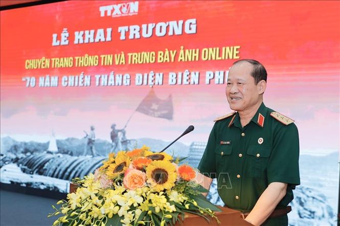 Thượng tướng Bế Xuân Trường, Chủ tịch Hội Cựu chiến binh Việt Nam phát biểu. Ảnh: Minh Quyết - TTXVN