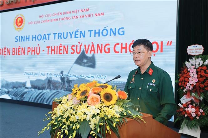 Đồng chí Trần Tràng Dương, Chủ tịch Hội Cựu chiến binh TTXVN phát biểu khai mạc. Ảnh: Minh Quyết - TTXVN
