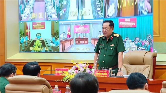 Thượng tướng Võ Minh Lương chủ trì hội nghị. Ảnh: Hồng Pha/TTXVN phát
