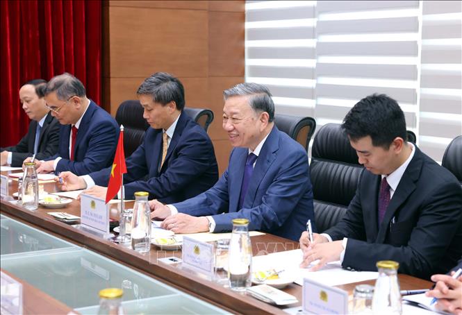 Minister of Public Security To Lam at the talks. VNA Photo: Phạm Kiên