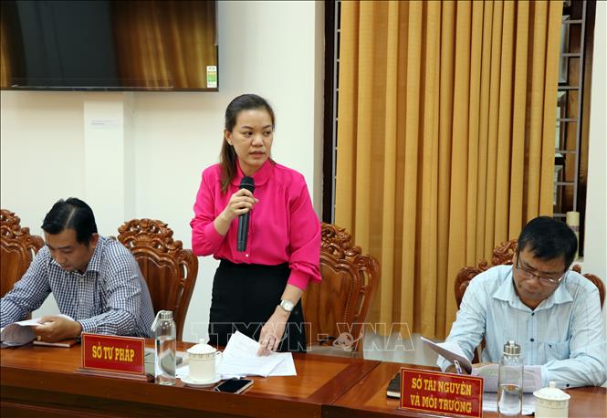 Đại biểu Vĩnh Long đóng góp ý kiến tại hội nghị. Ảnh: Phạm Minh Tuấn-TTXVN
