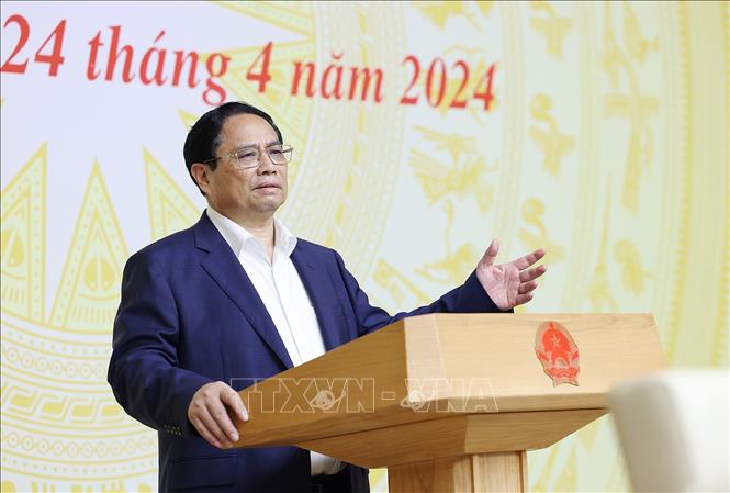 Thủ tướng Phạm Minh Chính, Chủ tịch Ủy ban Quốc gia về chuyển đổi số chủ trì Phiên họp lần thứ tám. Ảnh: Dương Giang-TTXVN