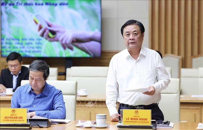 Bộ trưởng Bộ Nông nghiệp và Phát triển nông thôn Lê Minh Hoan phát biểu. Ảnh: Dương Giang-TTXVN
