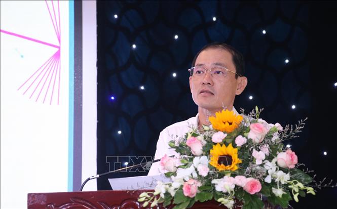 Ông Ngô Anh Tín, Giám đốc Sở Khoa học và Công nghệ thành phố Cần Thơ phát biểu tại hội thảo. Ảnh: Ngọc Thiện - TTXVN