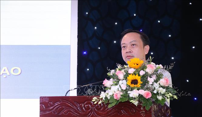 Ông Trần Giang Khuê, Trưởng Văn phòng miền Nam- Cục Sở hữu trí tuệ phát biểu tại Hội thảo. Ảnh: Ngọc Thiện - TTXVN