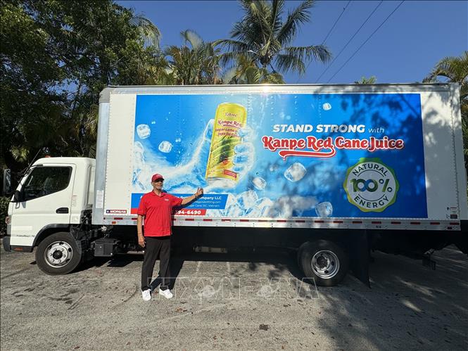 Henri Chaumin, CEO at Mega 4's Bottling Company, is the US distributor of made-in Vietnam canned sugarcane juice. VNA Photo: Kiều Trang