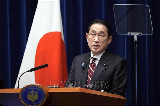 Thủ tướng Nhật Bản Fumio Kishida phát biểu tại cuộc họp báo ở Tokyo ngày 28/3/2024. Ảnh: AFP/TTXVN