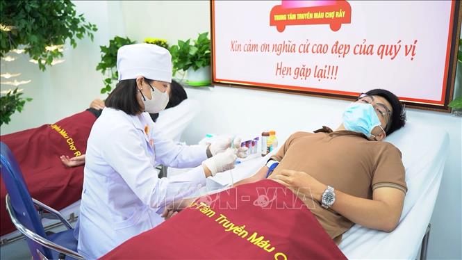 Khu vực hiến máu của Trung tâm Truyền máu - Bệnh viện Chợ Rẫy Thành phố Hồ Chí Minh sau cải tạo, sửa chữa. Ảnh: Đinh Hằng - TTXVN