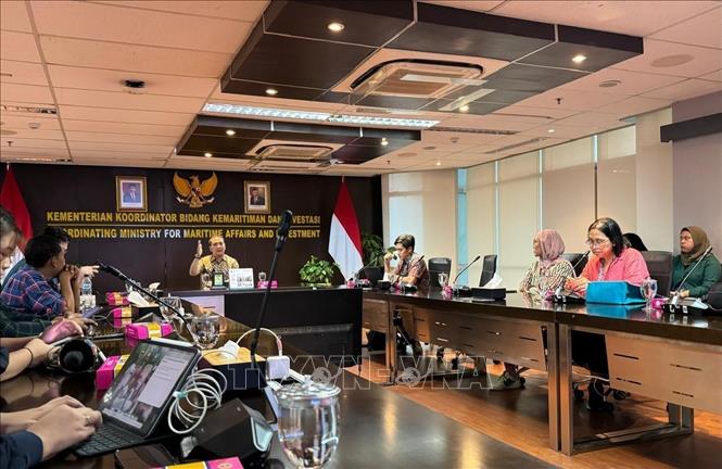 Quang cảnh buổi họp báo. Ảnh: Đỗ Quyên - PV TTXVN tại Indonesia