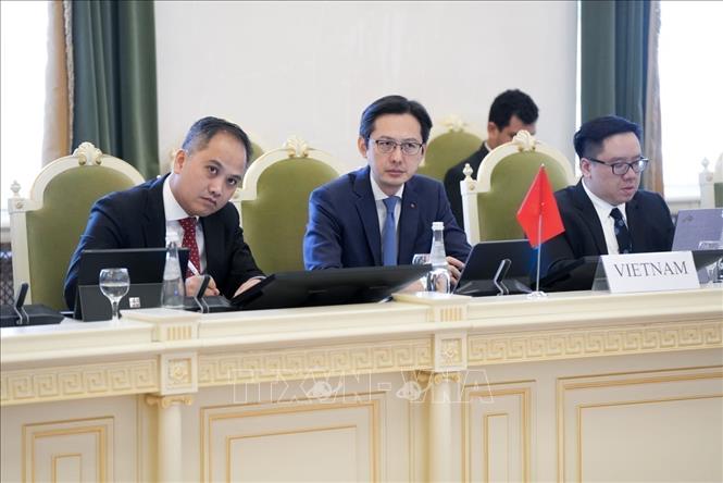 Thứ trưởng Ngoại giao Đỗ Hùng Việt tại Cuộc họp Quan chức cao cấp ASEAN-Nga lần thứ 20. Ảnh: TTXVN phát