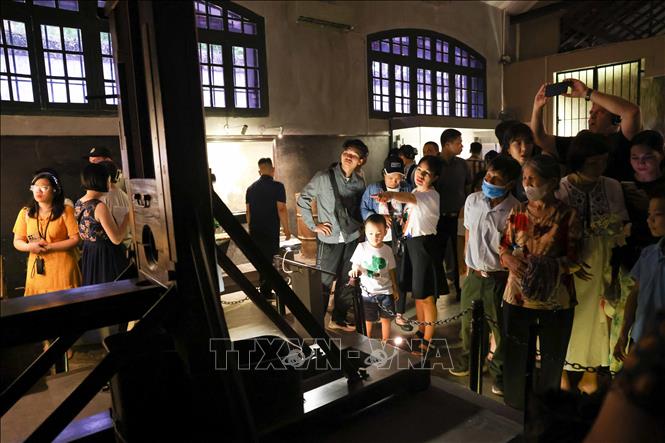 Visitors at Hoa Lo Prison relic site. VNA Photo: Thanh Tùng